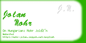 jolan mohr business card